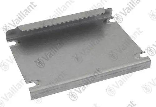 Abdeckplatte von Vaillant, aus Metall, mit einer durchgehenden oberen Kante und Aussparungen an den Seiten.
